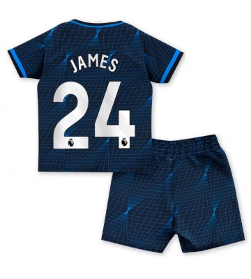 Chelsea Reece James #24 Koszulka Wyjazdowych Dziecięca 2023-24 Krótki Rękaw (+ Krótkie spodenki)